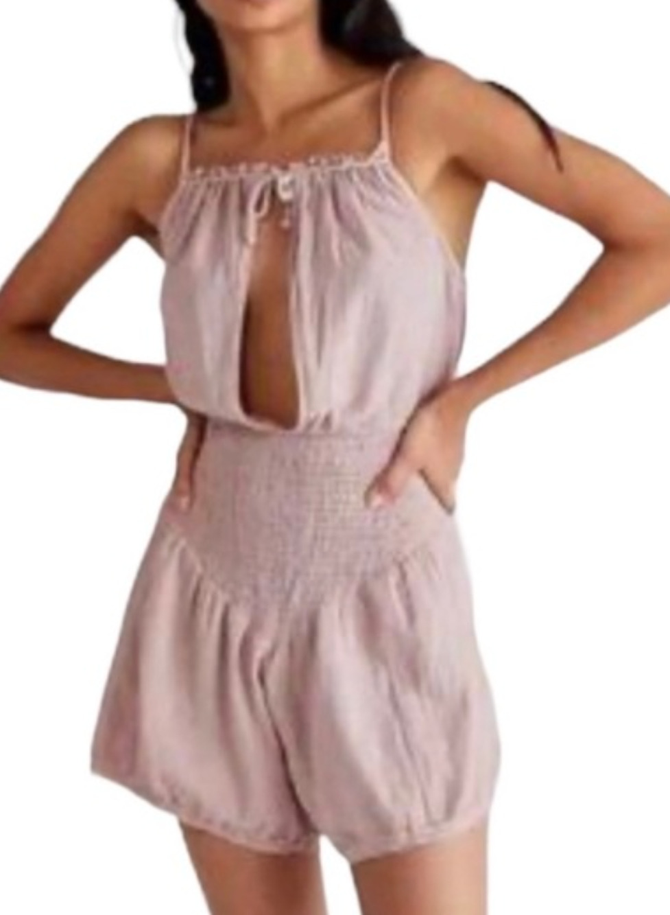 NEW JEN'S PIRATE BOOTY FREE PEOPLE PINK LOVE STREET ROMPER ONE PIECE SHORTS S